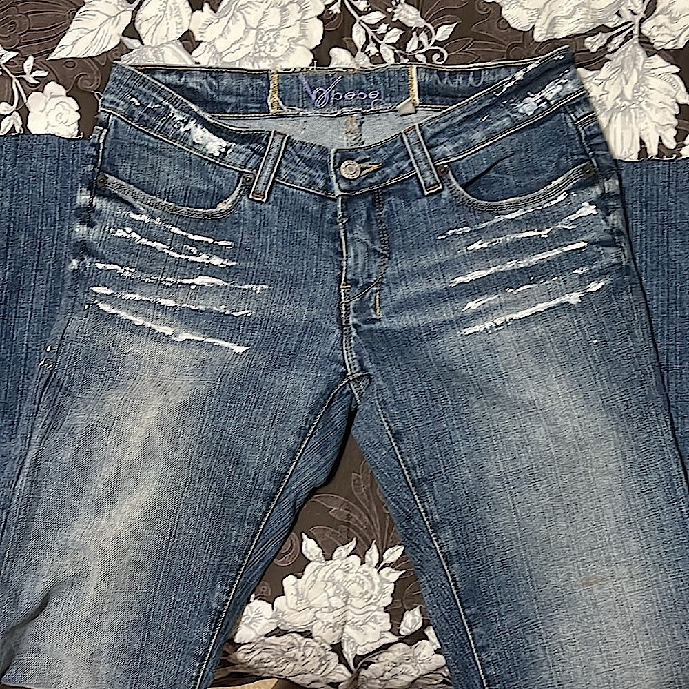 Y2K Bebe Rhinestone Low Rise Flare Jeans - Picture 2 of 6
